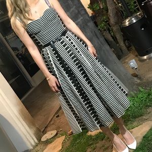 Black and white Luxury dress corset padded top pleated worn once mint condition